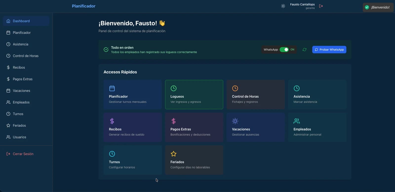 Sistema de planificación de empleados