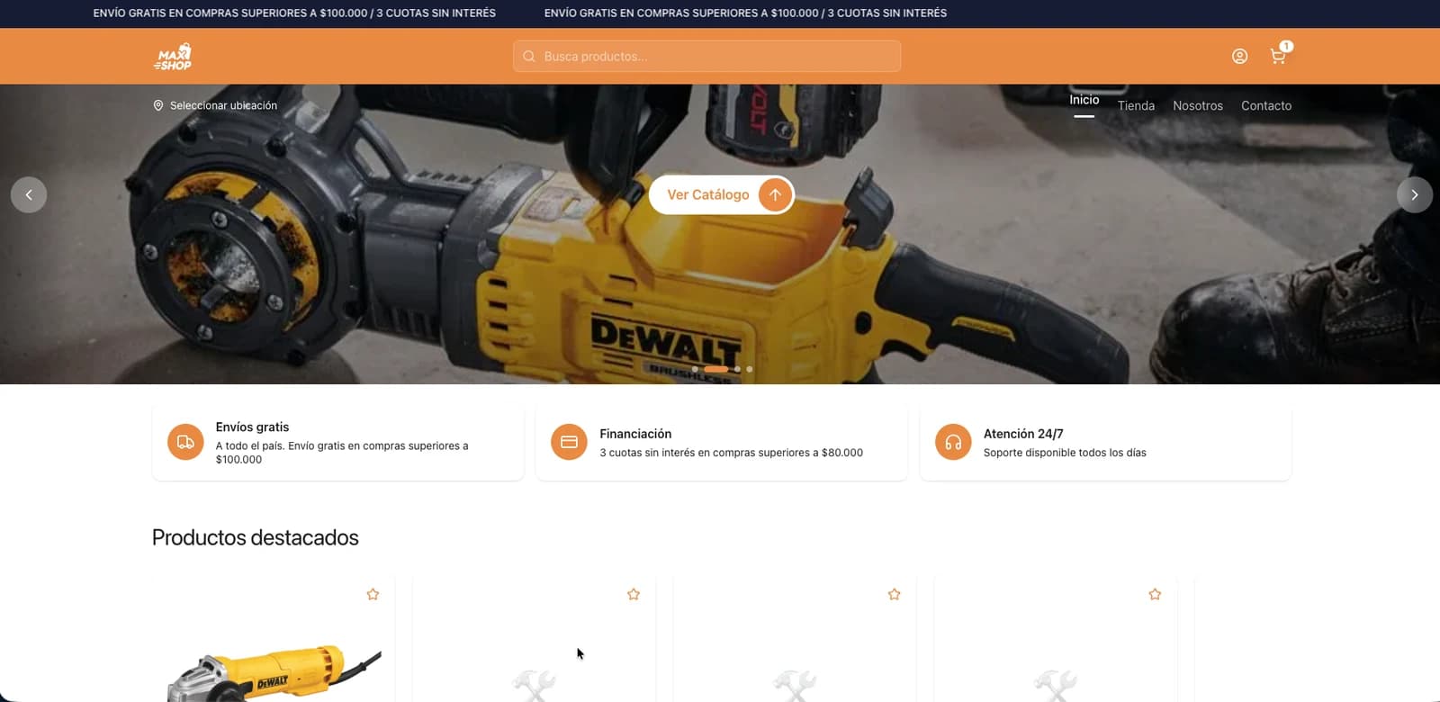 Tienda online en producción